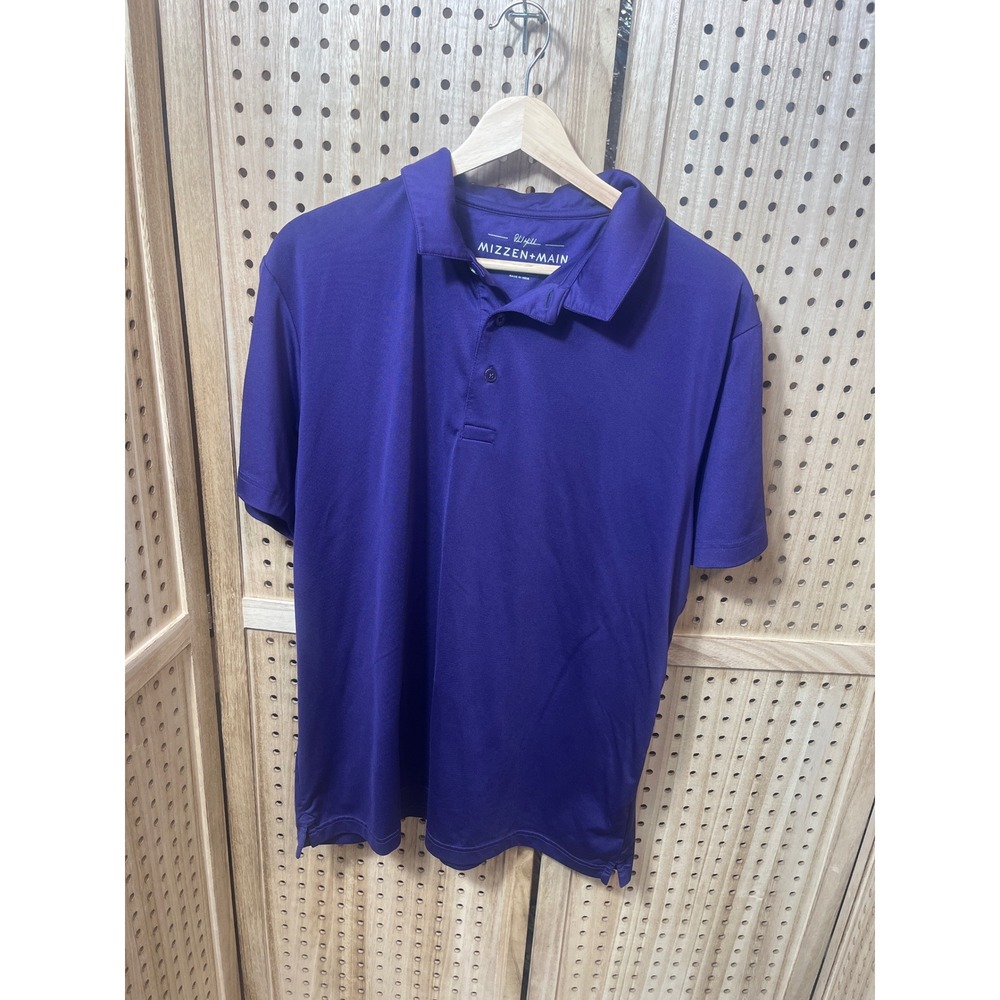 Mizzen+Main Phil Mickelson Mens Purple Performance Golf Polo Shirt Size Large